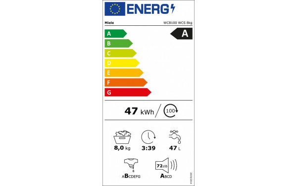 MIELE WCB 100 WCS - &Eacute;tiquette &eacute;nergie v2