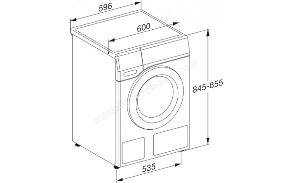MIELE WCD164 WCS - Dimensions
