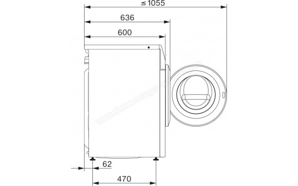 MIELE WCD164 WCS - Dimensions