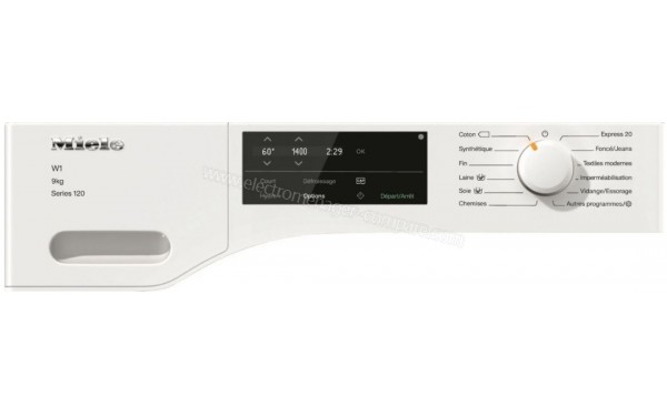 MIELE WCG 125 - Panneau de commandes (cr&eacute;dit : Boulanger)