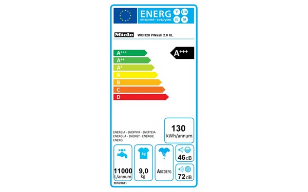 MIELE WCI 320 - &Eacute;tiquette &eacute;nergie