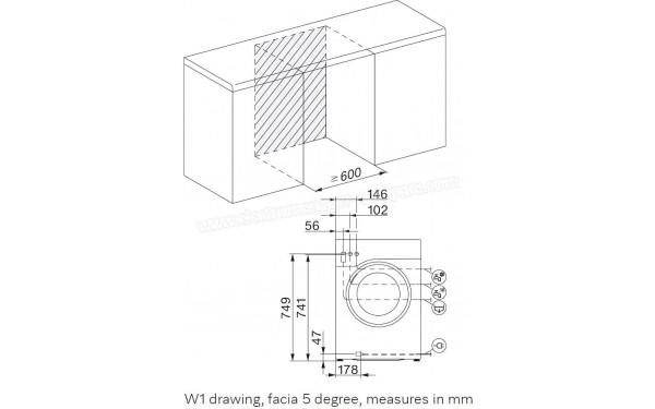 MIELE WSB 363 WCS - Dimensions