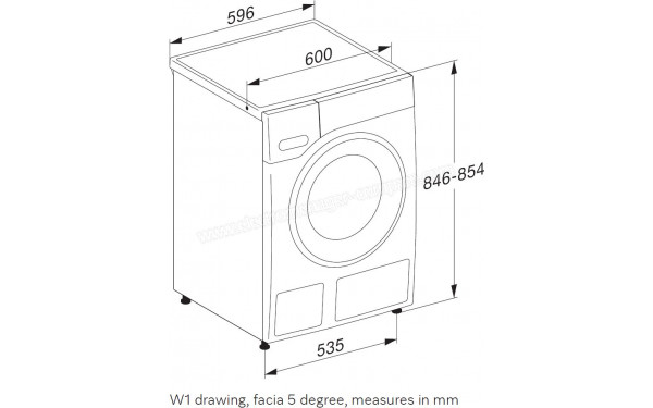 MIELE WSB 363 WCS - Dimensions