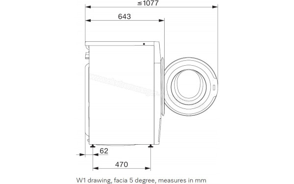 MIELE WSB 363 WCS - Dimensions