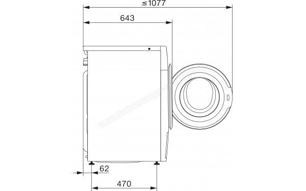MIELE WSD 383 WCS - Dimensions