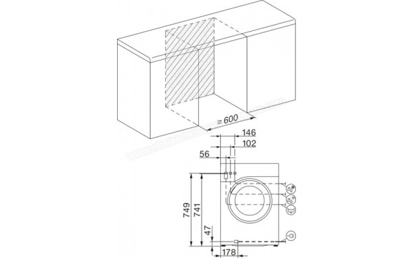 MIELE WSI 883 WCS - Dimensions
