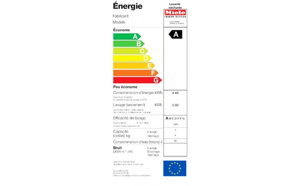 MIELE WTH 120 WPM - &Eacute;tiquette &eacute;nergie
