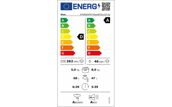 MIELE WTR 860 WPM - &Eacute;tiquette &eacute;nergie v2