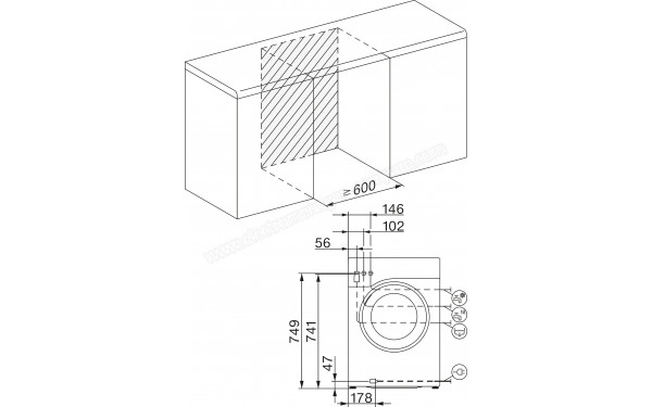 MIELE WWG880 WCS - Dimensions