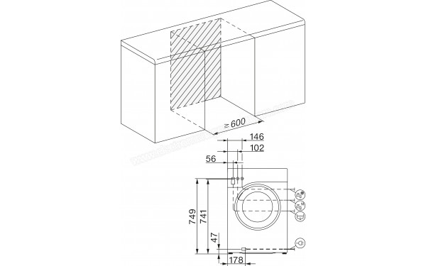 MIELE WWI 880 WCS - Dimensions