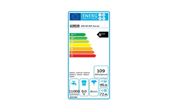 MIELE WWV 980 WPS - &Eacute;tiquette &eacute;nergie