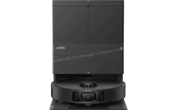 MOVA E50 Pro Ultra Noir - Vue de face sur la station de chargement