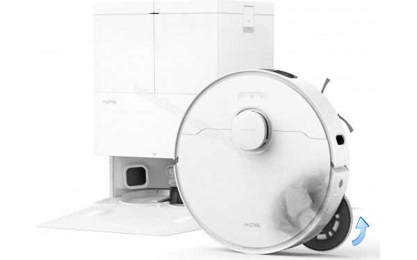 MOVA E50 Ultra Blanc - Vue du dessus et station de chargement