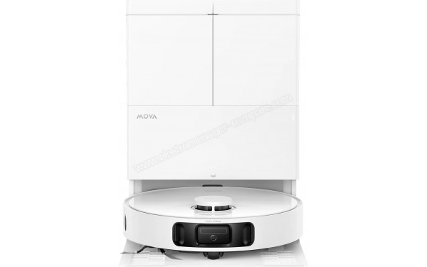 MOVA E50 Ultra Blanc - Vue de face sur la station de chargement