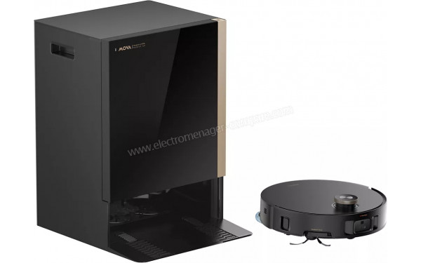 MOVA Mobius 60 - Vue de 3/4 gauche et station de chargement