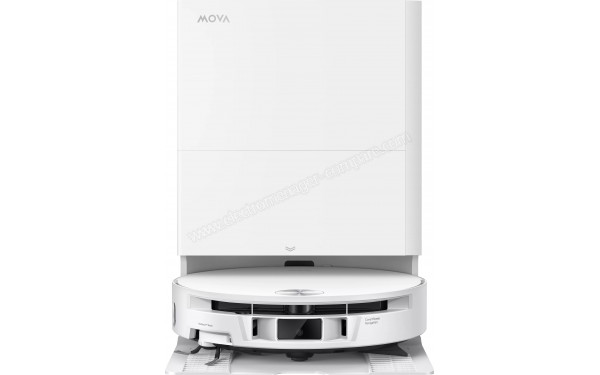 MOVA S70 Roller Blanc - Vue de face sur la station de chargement