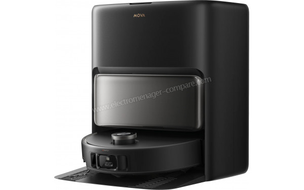 MOVA V50 Ultra Complete Noir -  Vue de 3/4 droite sur la station de chargement