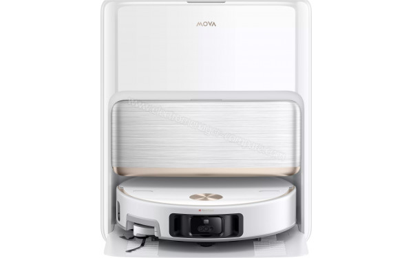 MOVA V70 Ultra Complete Blanc - Vue de face sur la station de chargement