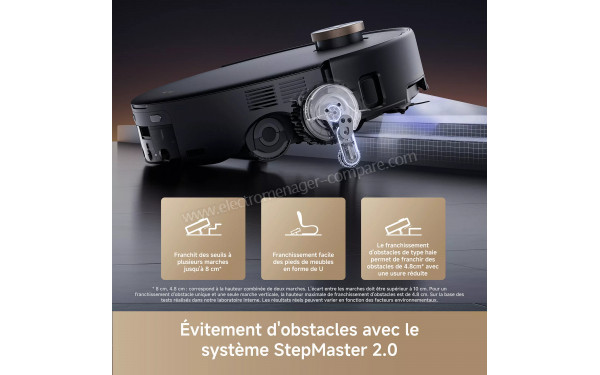MOVA Z60 Ultra Roller Complete Noir - Evitement des obstacles avec le syst&egrave;me StepMaster 2.0