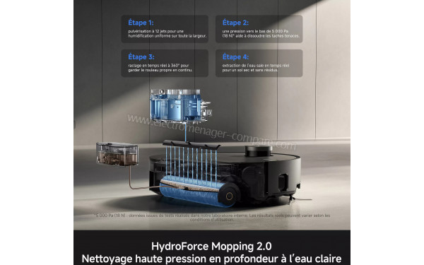 MOVA Z70 Ultra Roller Complete Noir Pierre Naturelle - Nettoyage haute pression HydroForce Mopping 2.0