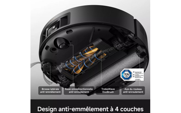 MOVA Z70 Ultra Roller Complete Noir Pierre Naturelle - Design anti-emm&ecirc;lement &agrave; 4 couches