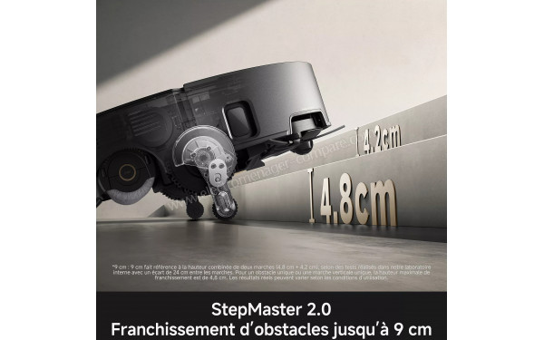 MOVA Z70 Ultra Roller Complete Noir Pierre Naturelle - Franchissement d'obstacles StepMaster 2.0