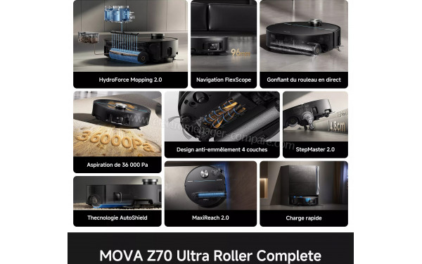 MOVA Z70 Ultra Roller Complete Noir Pierre Naturelle - Mise en situation