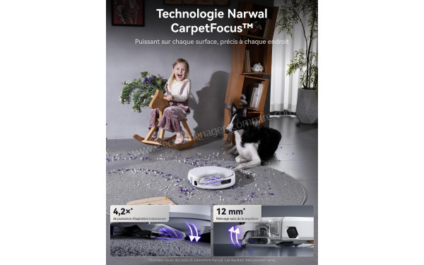 NARWAL Flow 2 Blanc - Technologie CarpetFocus