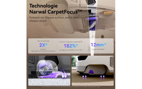 NARWAL Flow Complete Version Blanc - Technologie CarpetFocus