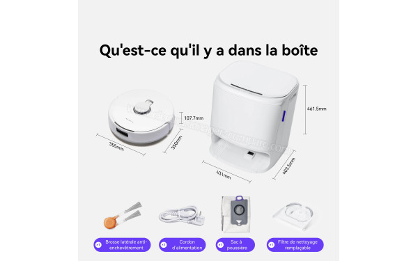 NARWAL Freo X10 Pro Blanc - Dimensions