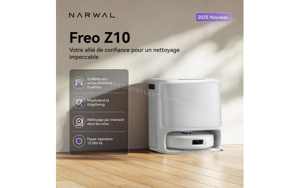 NARWAL Freo Z10 Blanc - Vue sur la station de chargement