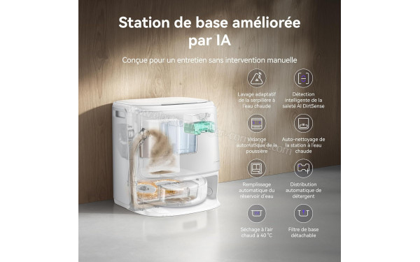 NARWAL Freo Z10 Pro Blanc - Station de base am&eacute;lior&eacute;e par IA