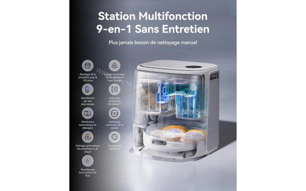 NARWAL Freo Z10 Ultra Blanc Argent&eacute; - Station multifonction 9-en-1