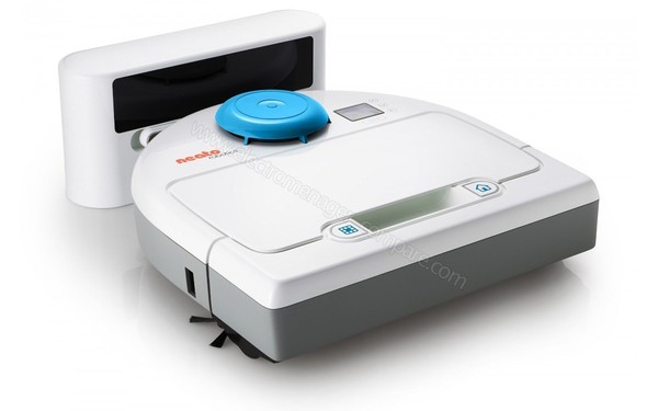 NEATO Botvac 85 - Vue 3/4 gauche avec base de charge