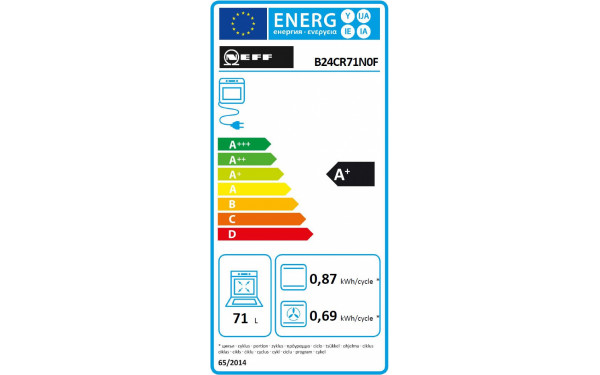 NEFF B24CR71N0F - &Eacute;tiquette &eacute;nergie