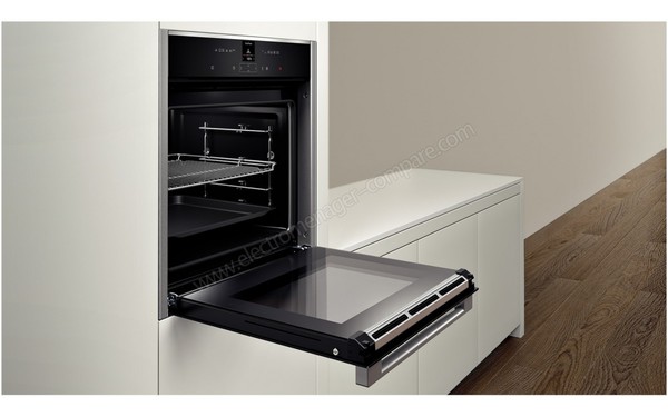 NEFF B27CR22N1 - Vue 3/4 gauche, porte ouverte