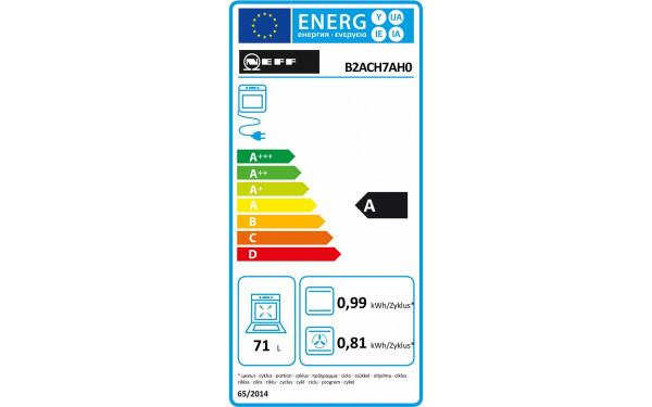 NEFF B2ACH7AH0 - &Eacute;tiquette &eacute;nergie