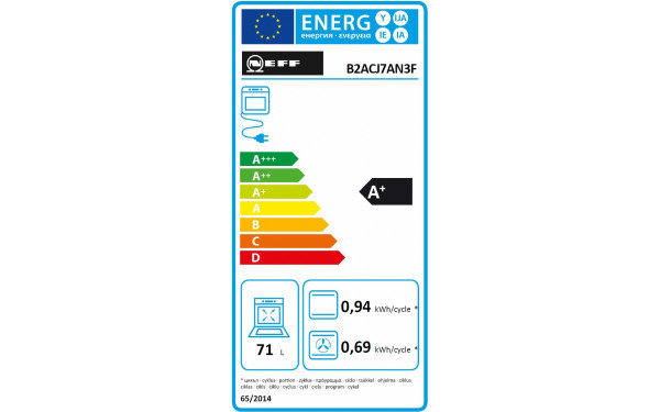 NEFF B2ACJ7AN3F - &Eacute;tiquette &eacute;nergie
