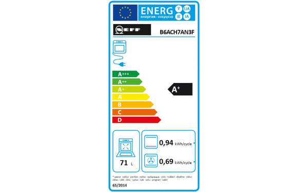 NEFF B6ACH7AN3F - &Eacute;tiquette &eacute;nergie