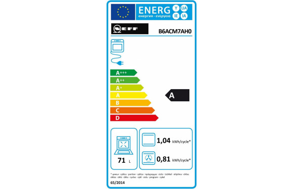NEFF B6ACM7AH0 - &Eacute;tiquette &eacute;nergie