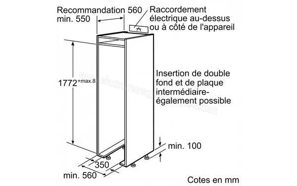 NEFF G8320X0 - Sch&eacute;ma d'encastrement