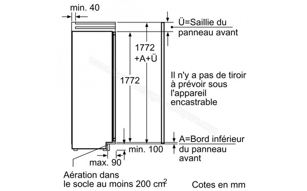 NEFF G8320X0 - Sch&eacute;ma de fixation de l'habillage