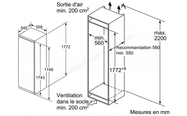 NEFF GI7813E30 - Sch&eacute;ma d'encastrement