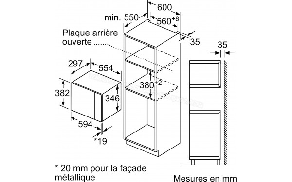 NEFF HLAWD23G0 - Dimensions