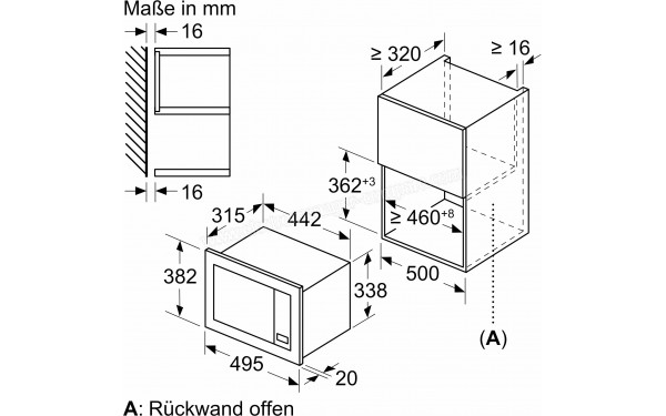 NEFF HLAWG25S3 - Dimensions