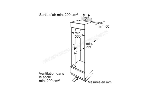 NEFF K1664X7FF - Schema d'encastrement  2