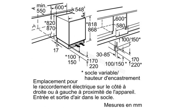 NEFF K4336X8 - Sch&eacute;ma d'encastrement