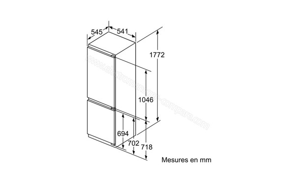 NEFF K4400X7FF - Schema d'encastrement 1