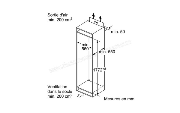 NEFF K4400X7FF - Schema d'encastrement 2