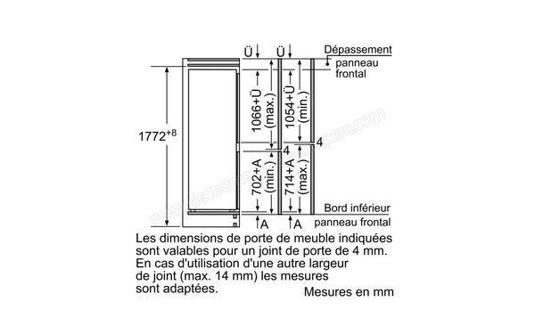 NEFF K4400X7FF - Schema d'encastrement 3